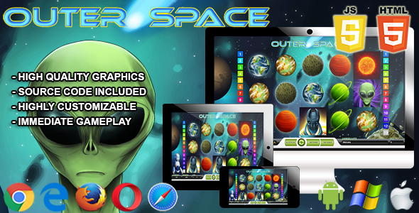 Outerspace Slot Machine - HTML5 Casino Game