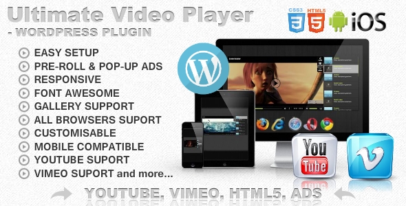 Ultimate Player with YouTube, Vimeo, Ads WP Plugin