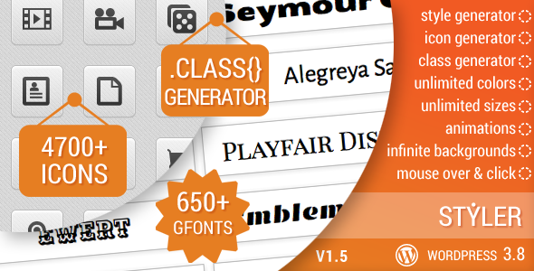 Styler - Icons, Fonts and CSS Generator for WP