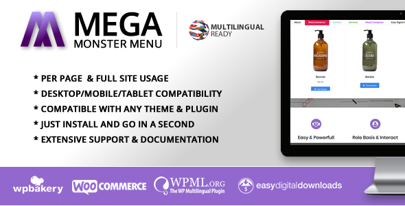 Mega Menu Monster - WordPress Mega Menu Plugin