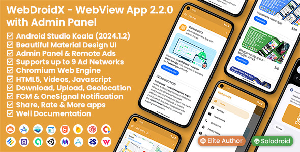 WebDroidX - Android WebView App with Admin Panel