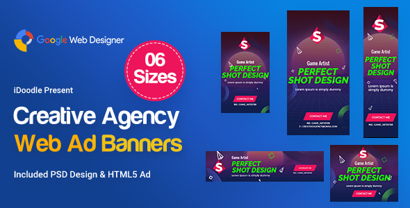 Creative, Startup Agency Banners HTML5 Ad D41 - GWD & PSD