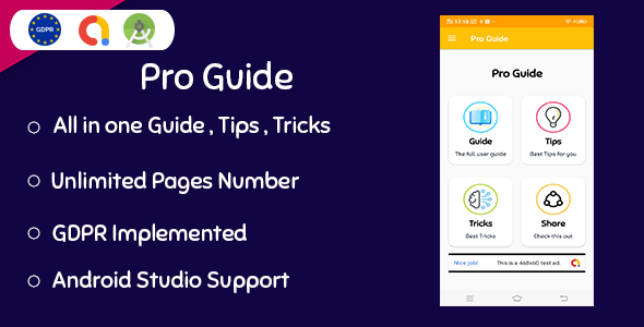 All In One ProGuide - Guide - Tips - Tricks ( Admob - GDPR - Android Studio )