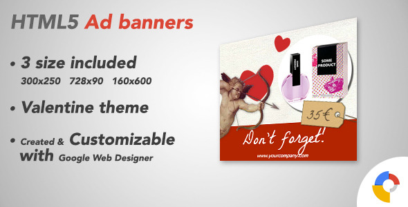 Ad HTML5 Template | Valentine's Day