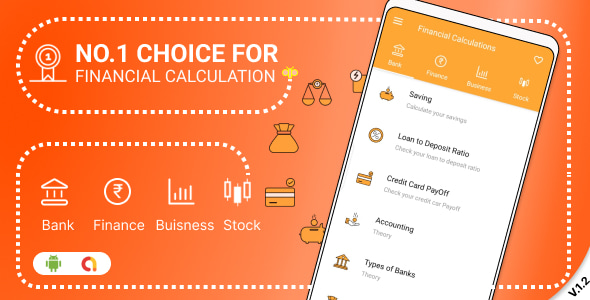 Financial Literacy Finance & EMI Calculator App Learn & Calculate on Demand Admob and Inapp Purchase