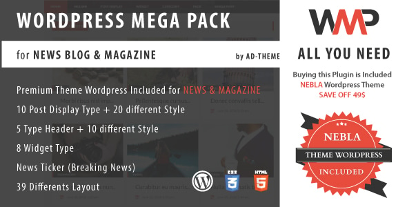 WP Mega Pack for News, Blog and Magazine - All you need