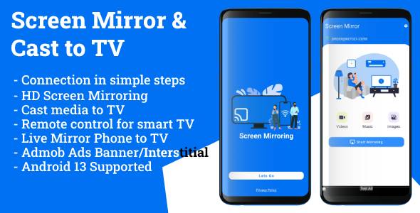 Screen Mirror and Casting App [Android 13 supported] - Admob Ads Implemented