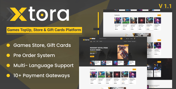 Xtora - Games TopUp, Store & Gift Cards Seller with Preorder Management