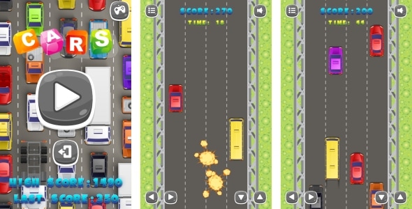 CARS - HTML5 Game + Android + AdMob (Construct 3 | Construct 2 | Capx)