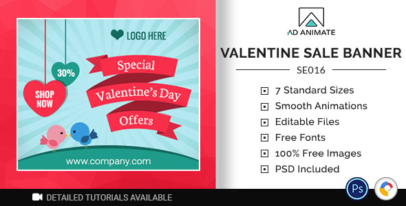 Shopping & E-commerce | Valentine Sale Banner (SE016)