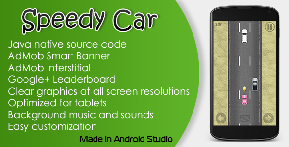 Speedy Car Game with AdMob and Leaderboard