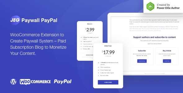 Jeg Paywall & Content Subscriptions System with Paypal for WooCommerce