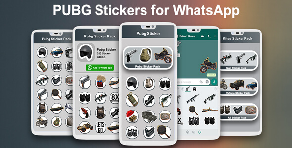 PUBG Stickers for WhatsApp 2020 | PUBG Sticker Pack - Android App + Admob + Facebook Integration