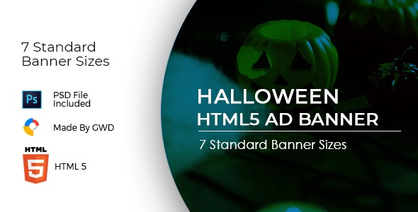 Animated Html5 Halloween Ad Banners Template