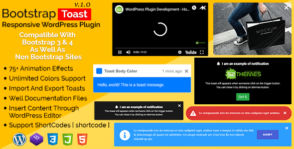 Bootstrap Toast - Responsive WordPress Plugin
