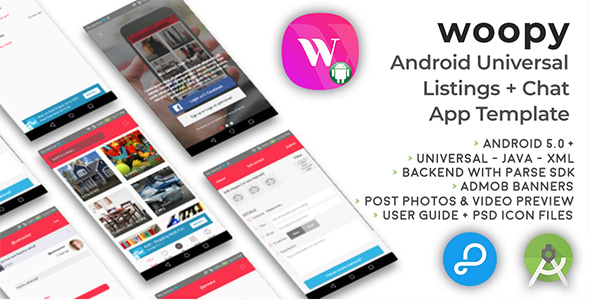 woopy | Android Universal Listings + Chat App Template