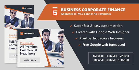 Business Corporate Finance - HTML5 Banner Ad Templates