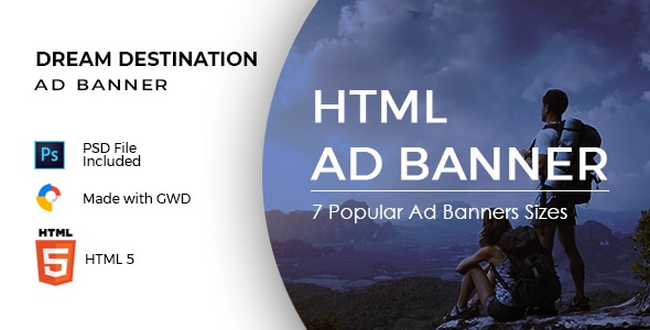 Dream Destination - Summer Sale - HTML Ad Banner Template