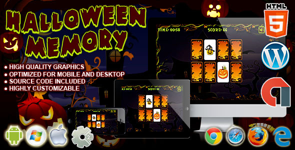 Halloween Memory - HTML5 Construct Game