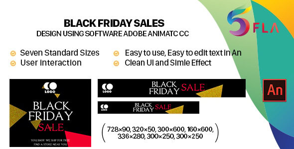 Black Friday Sales Banners HTML5 (Animate CC)