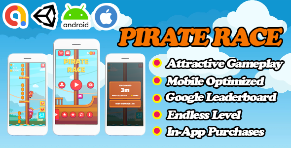 Pirate Race - Unity Funny Game Template - Admob + Unity Ads Ads - Ready To Publish