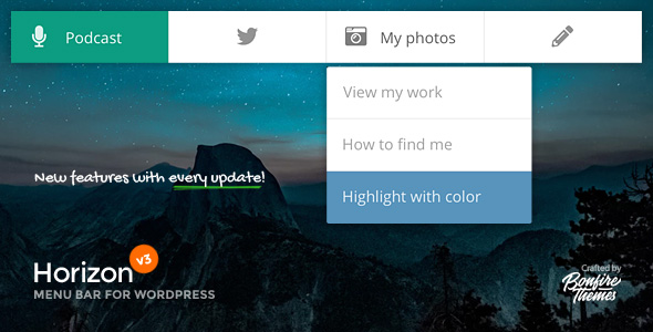 Horizon - Menu Bar Plugin for WordPress