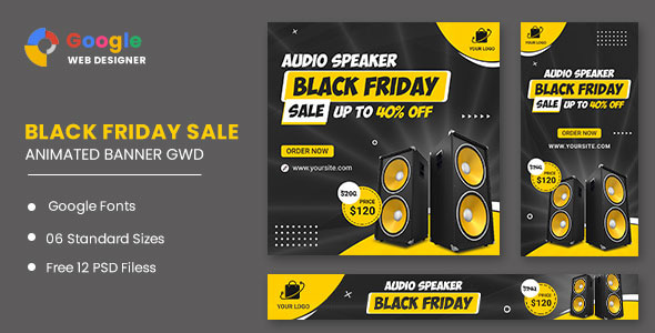 Black Friday Sale Audio HTML5 Banner Ads GWD