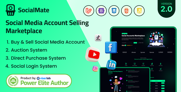 SocialMate - Social Media Account Selling Marketplace