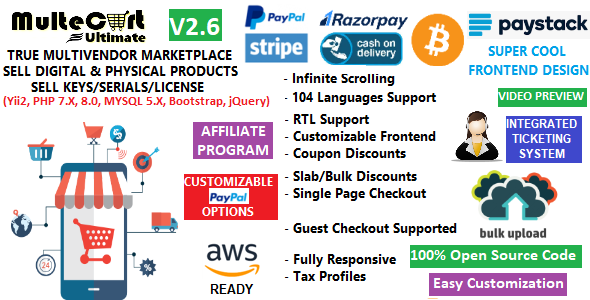 MulteCart Ultimate Ecommerce - Digital Multivendor Marketplace Online Store - eShop CMS