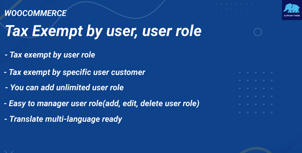 Tax Exempt by user & user role for WooCommerce