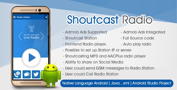 Shoutcast Radio Player Android Admob Ads