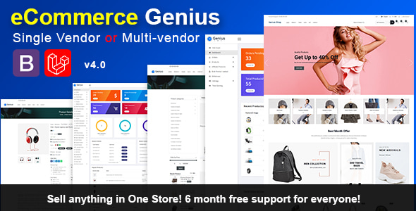 eCommerce Genius - Laravel Single and Multi vendor eCommerce Store