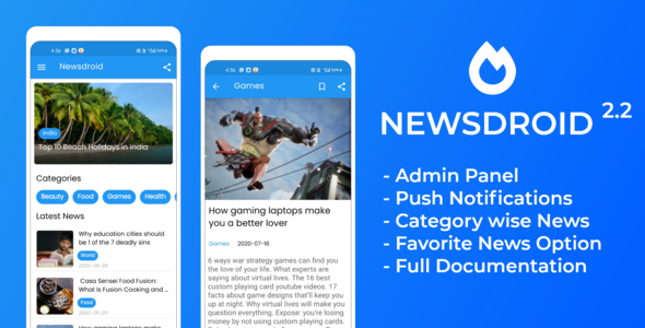 News app with Admin Panel , Admob and Facebook Ads