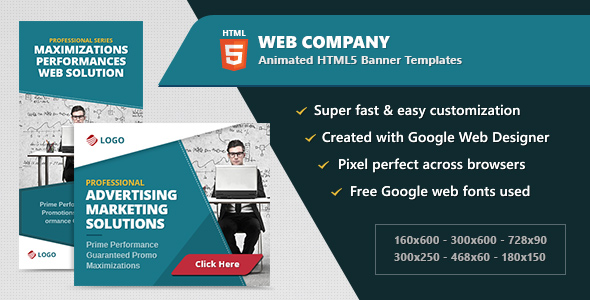 HTML5 Animated Banner Ads - Web Company (GWD)