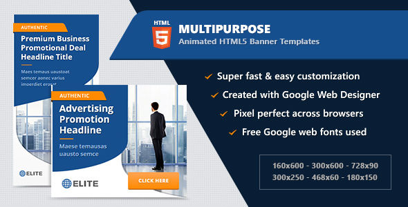 HTML5 Banner Ads - Multipurpose Animated Templates