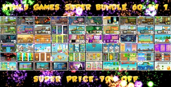 60 HTML5 GAMES!!! SUPER BUNDLE №2 (Construct 3 | Construct 2 | Capx)