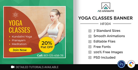 Health & Fitness | Yoga Classes Banner (HF004)