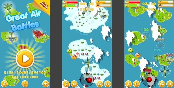 Great Air Battles - HTML5 Mobile Game (Construct 3 | Construct 2 | Capx)