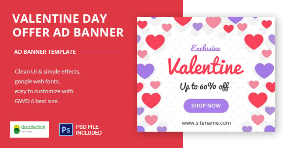 Valentine Day Offer - HTML5 Animated Banner 01