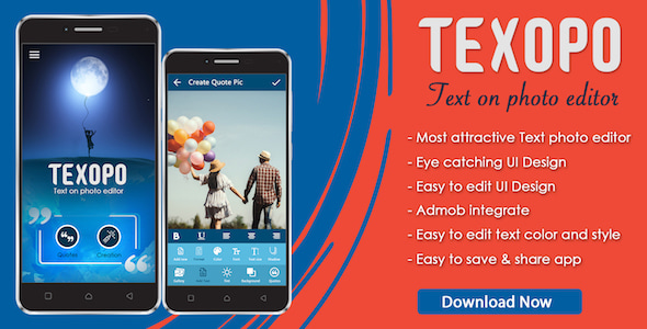 Texopo - text on photo Quote creator app ( android 10 )
