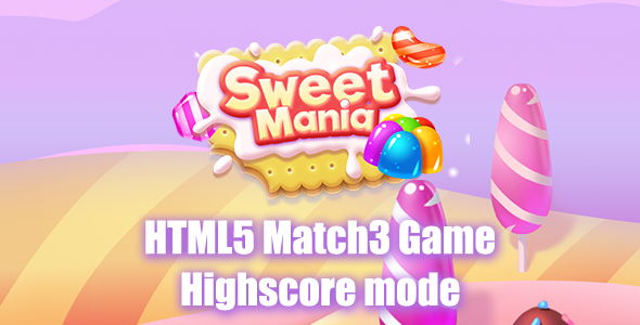 Sweet Mania Match3 HTML5 Game