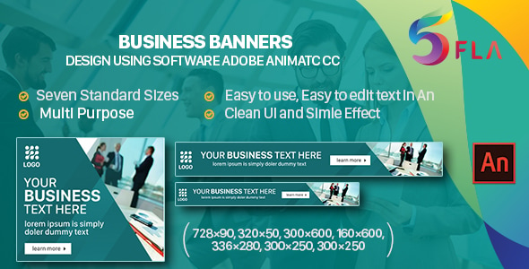 Business Banners HTML5 - 7 Sizes - (Animate CC)