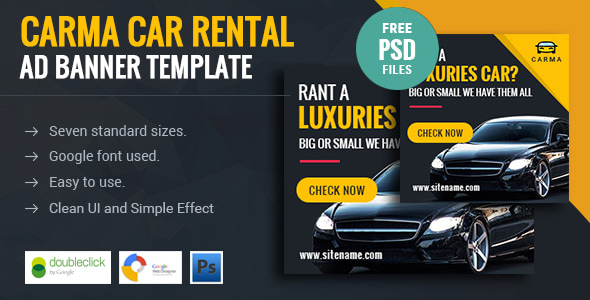 Carma | Car Rental HTML 5 Animated Google Banner