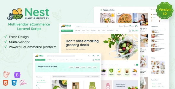 Nest - Multivendor Organic & Grocery Laravel eCommerce