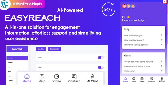 EasyReach - OpenAI Powered Chatbot, engage, convert and customer support solution