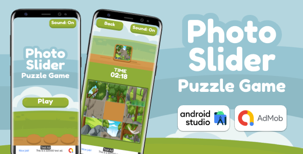 Photo Slider - Puzzle Game Android Studio Project with AdMob Ads + Ready to Publish