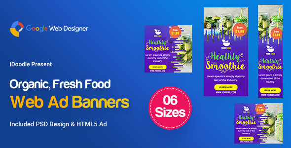 C49 - Organic, Fresh Food Banners GWD & PSD