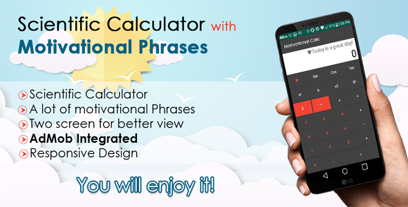 Scientific Calculator with Motivational Phrases