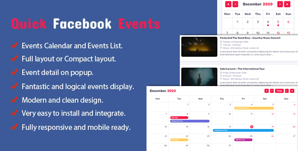 Quick Facebook Events For PHP