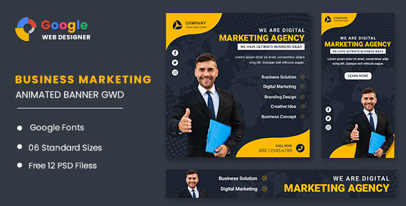 Marketing Agency Google Adwords Banner Animated GWD